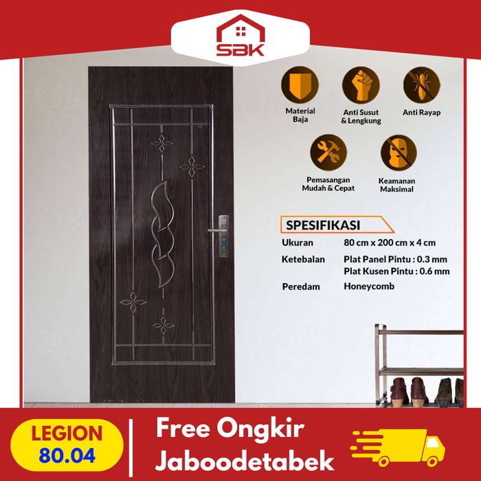Pintu Ekonomis | Pintu Kamar | Pintu Baja Fortress 80x200 Legion 80.04