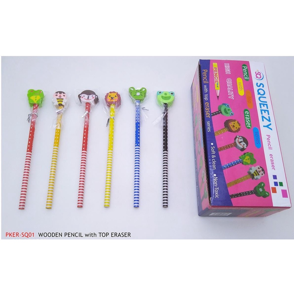 

1 PC PENSIL KAYU + PENGHAPUS KARAKTER LUCU PKER-SQ01