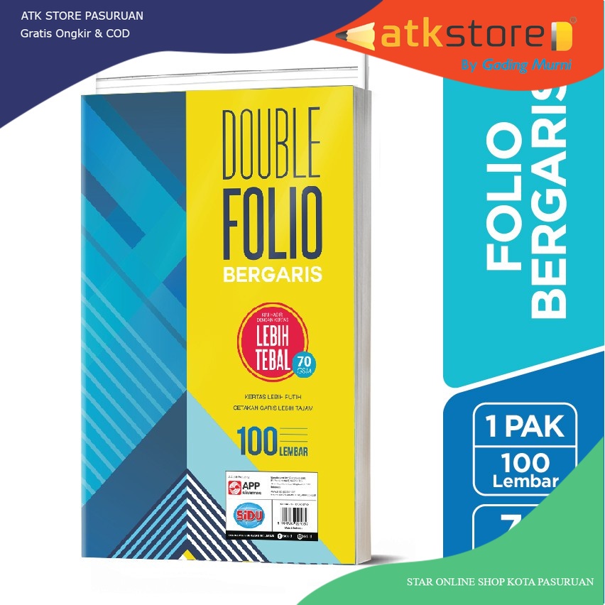 

SiDU Double Folio Bergaris 100 lembar SDU RF 100 70 GSM