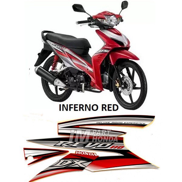 Stiker Revo 110 DX 2010 Merah Silver Inferno Red