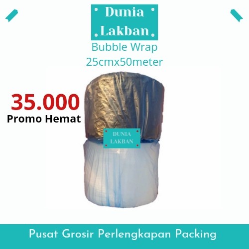 

Bubble Wrap 25cm x 50m hitam & Putih - Putih
