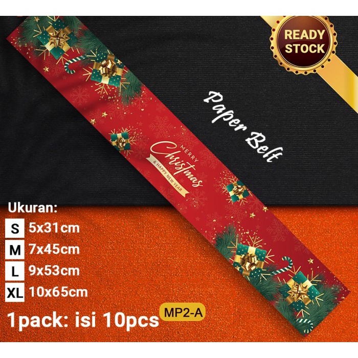 

Sleeve Box Christmas Sabuk Hiasan Kotak Xmas Paper Belt Natal Panjang - MP2, M