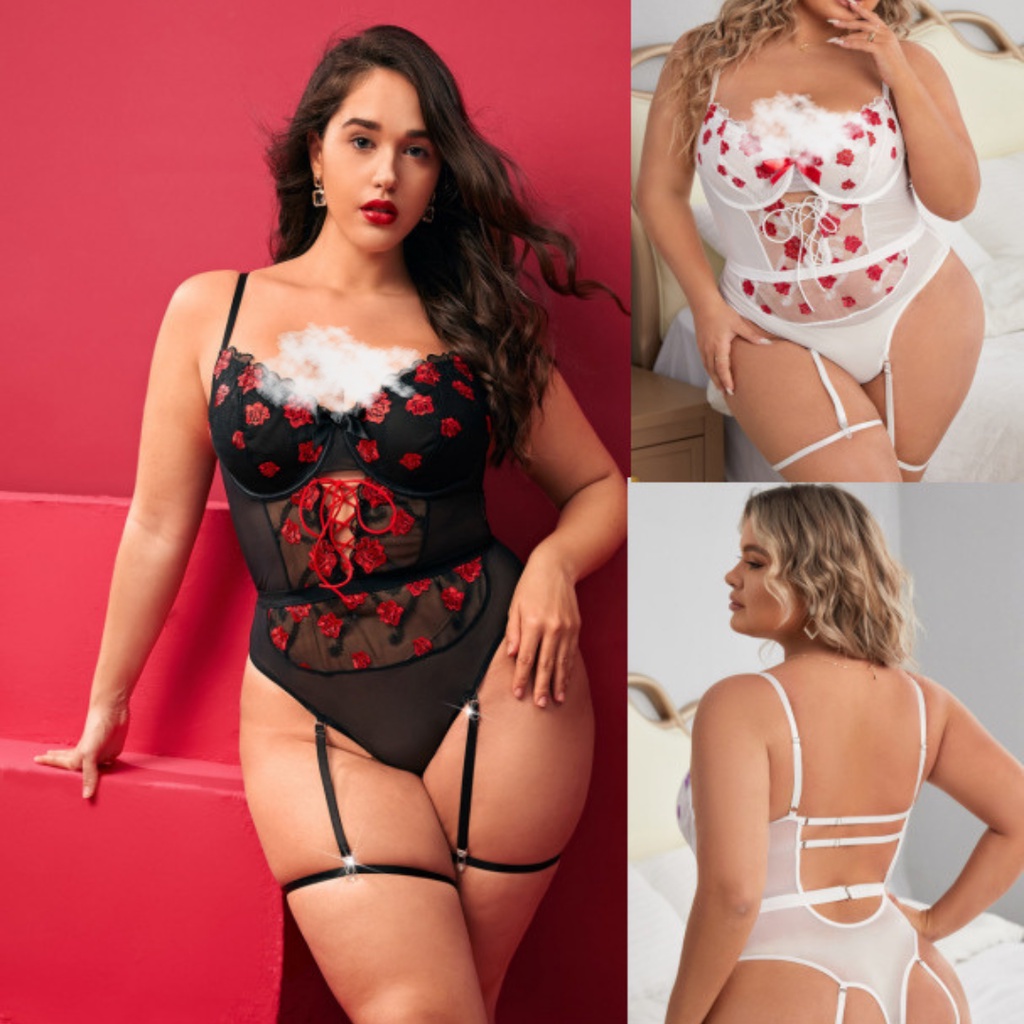 GN8178 lingerie open crotch jumsuit berkawat open V berkualitas lingerie big size