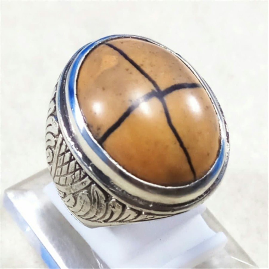 ( COD ) Cincin Batu Akik Tapak Jalak Warna Coklat Terbaik