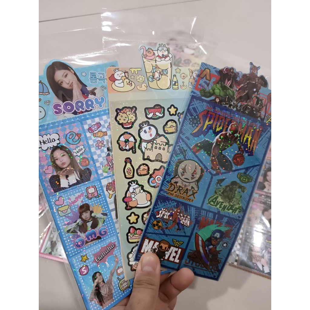 

GG STICKER 2D BLINK BLING MARVEL BLACKPINK MIXUE AVENGERS SPIDERMAN JENNIE ROSE LISA JISOO