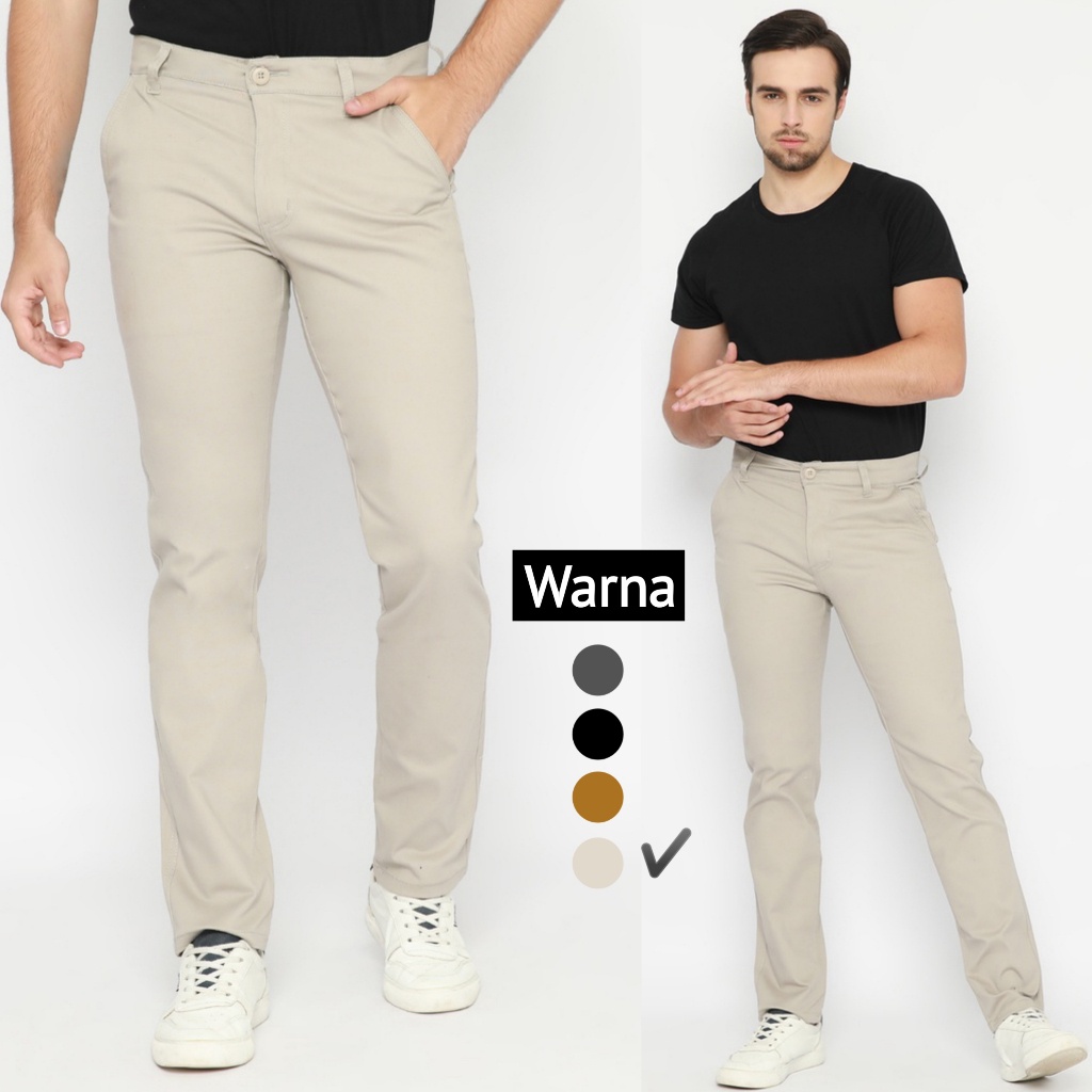 Heyman - Celana chino panjang pria original model Slimfit - Celana chinos panjang slimfit