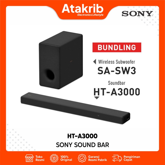 SONY SOUND BAR HT-A3000 250W 3.1-Channel Dolby Atmos