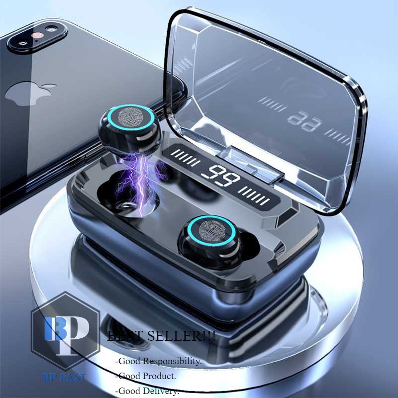 ZEBRA TWS Earphone Bluetooth 5.1 LED Touch Powerbank Dock 2000mAh - M11