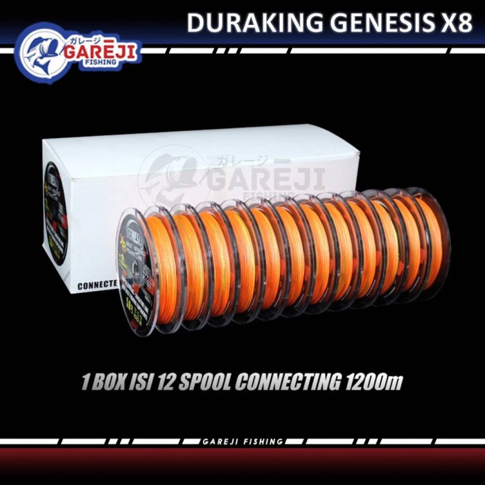 ✨LARIS✨ -Senar Pancing PE Duraking Genesis X8 - Multi Color - 100m Connecting - PE 1.5 - 0.18MM
