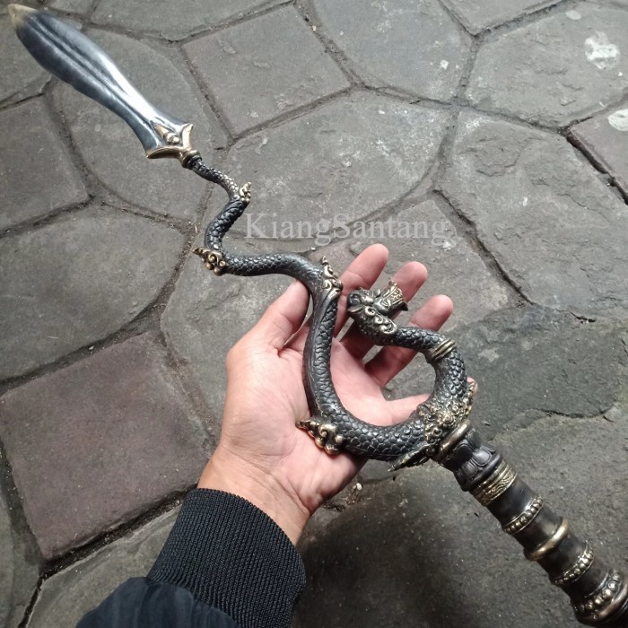 Tombak Pusaka Pataka Naga Baruno Hitam Besar Antik Langka antik