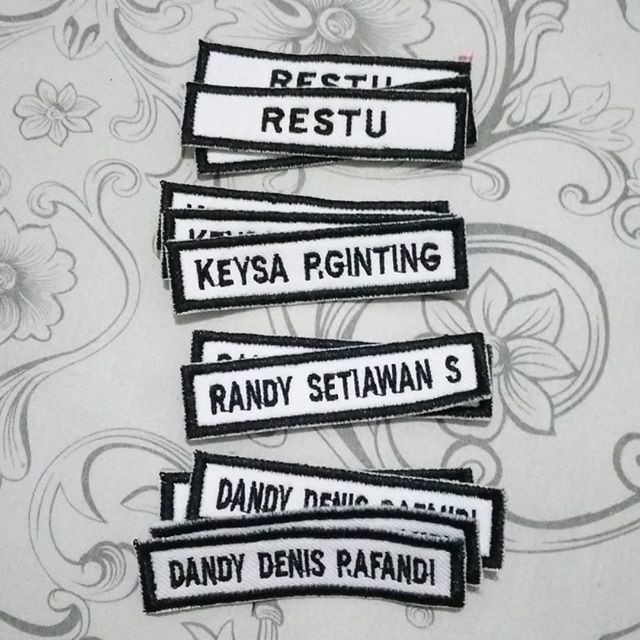 

Bordir Bordir PO (Minimal order 3) Cetak papan nama seragam sekolah bordir komputerbisa pesan satuan