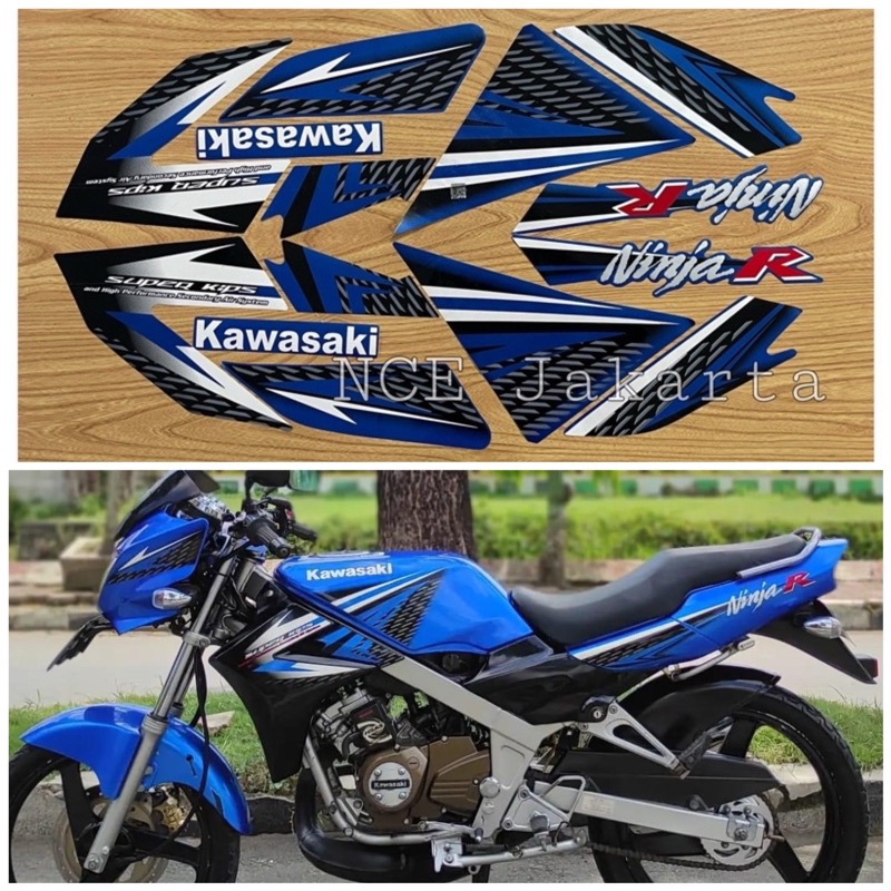 STIKER STRIPING NINJA R 2013 BIRU