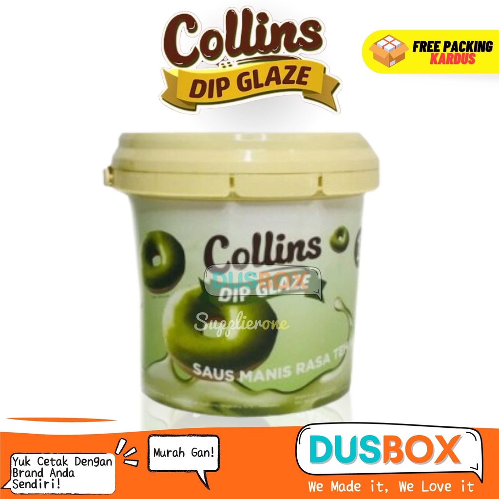 

Collins Dip Glaze Greantea 1kg / Dip Glaze / Dip Glaze Collins / Toping Donat / Toping Es kulkul /Toping Roti bakar / Toping Kue Toping Donat Collins / Selai Donat / Collins Selai Donat