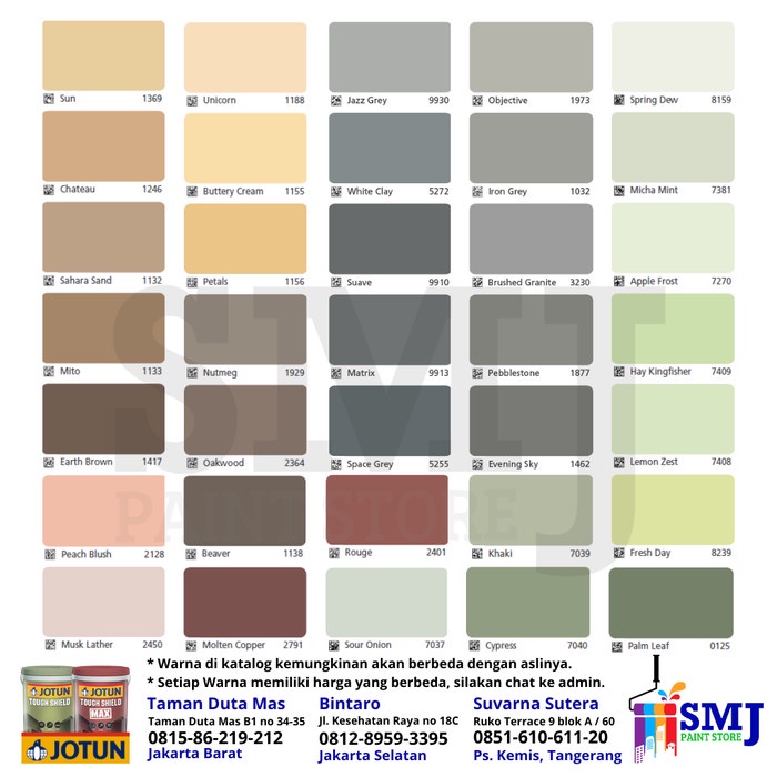 Cat Tembok Eksterior Ekonomis Jotun TOUGH SHIELD MATT Tinting 3,5L/5kg - Custom Warna A