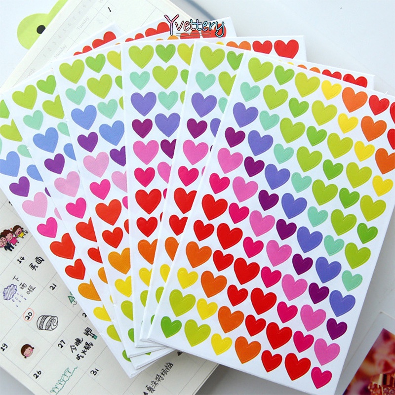 

COD❤️ Stiker titik-titik cinta warna-warni Korea album foto dekorasi DIY stiker pelangi pentagram pelangi 9pcs pack-yy