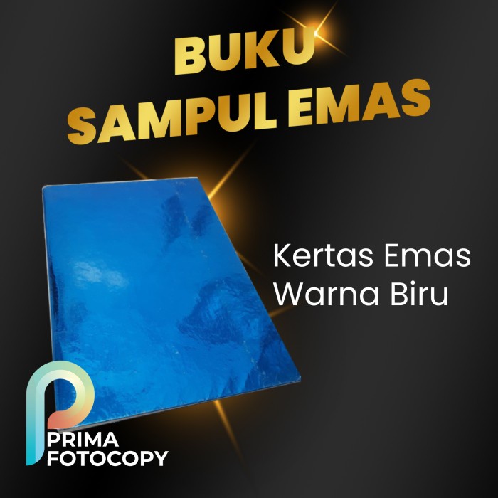 Buku Kertas Sampul Emas Mas Metalik Warna Biru | SIDU CAMPUS OAKEY KIKY 1pcs