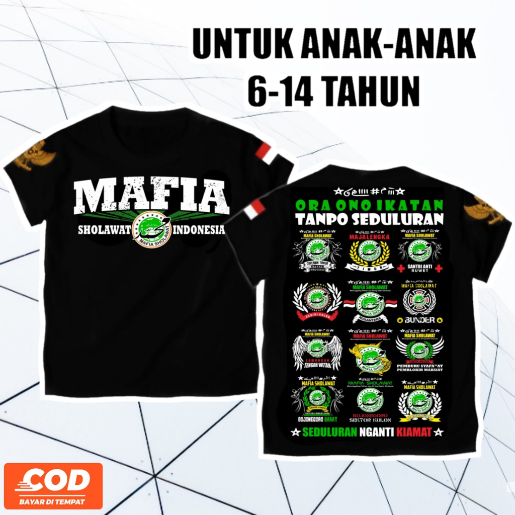 Kaos Anak Mafish / Kaos Mafish Anak / Kaos Mafia Sholawat Anak / Kaos Mafia Sholawat Anak Anak / Kao