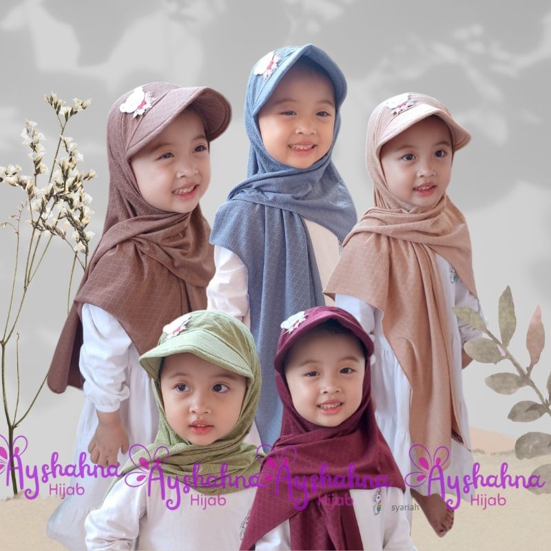 Jilbab topi Pasmina topi pastan anak perempuan kerudung sport anak hijab strada Syariah