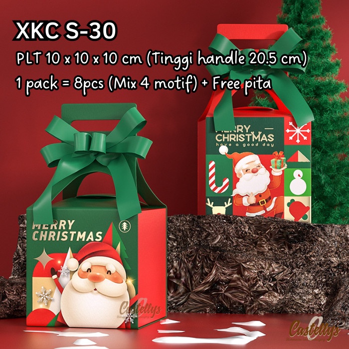 

8pcs Kotak Box Kue Natal XKC S-30 Cookies Permen Hampers Christmas