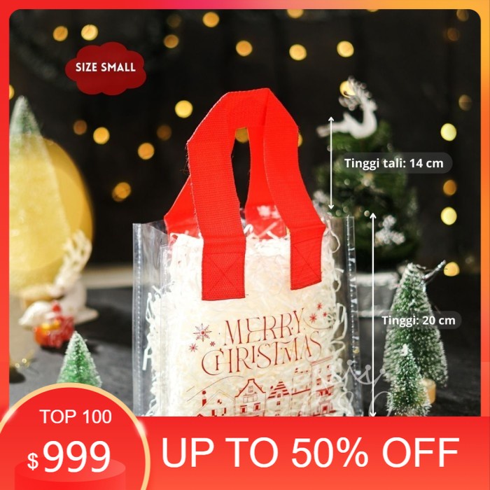 

KADO NATAL. DEKORASI NATAL. Tas Hampers Natal Xmas | Bingkisan Souvenir | Goodie Bag Christmas - S, Hijau