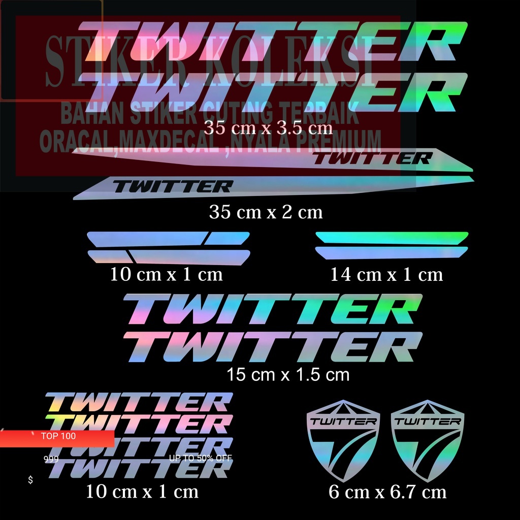 Decal Bike Twitter Sticker Sepeda Balap Cutting