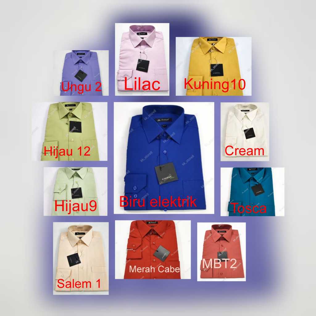 Kemeja ALISAN POLOS REGULER lengan panjang (100% ORI)