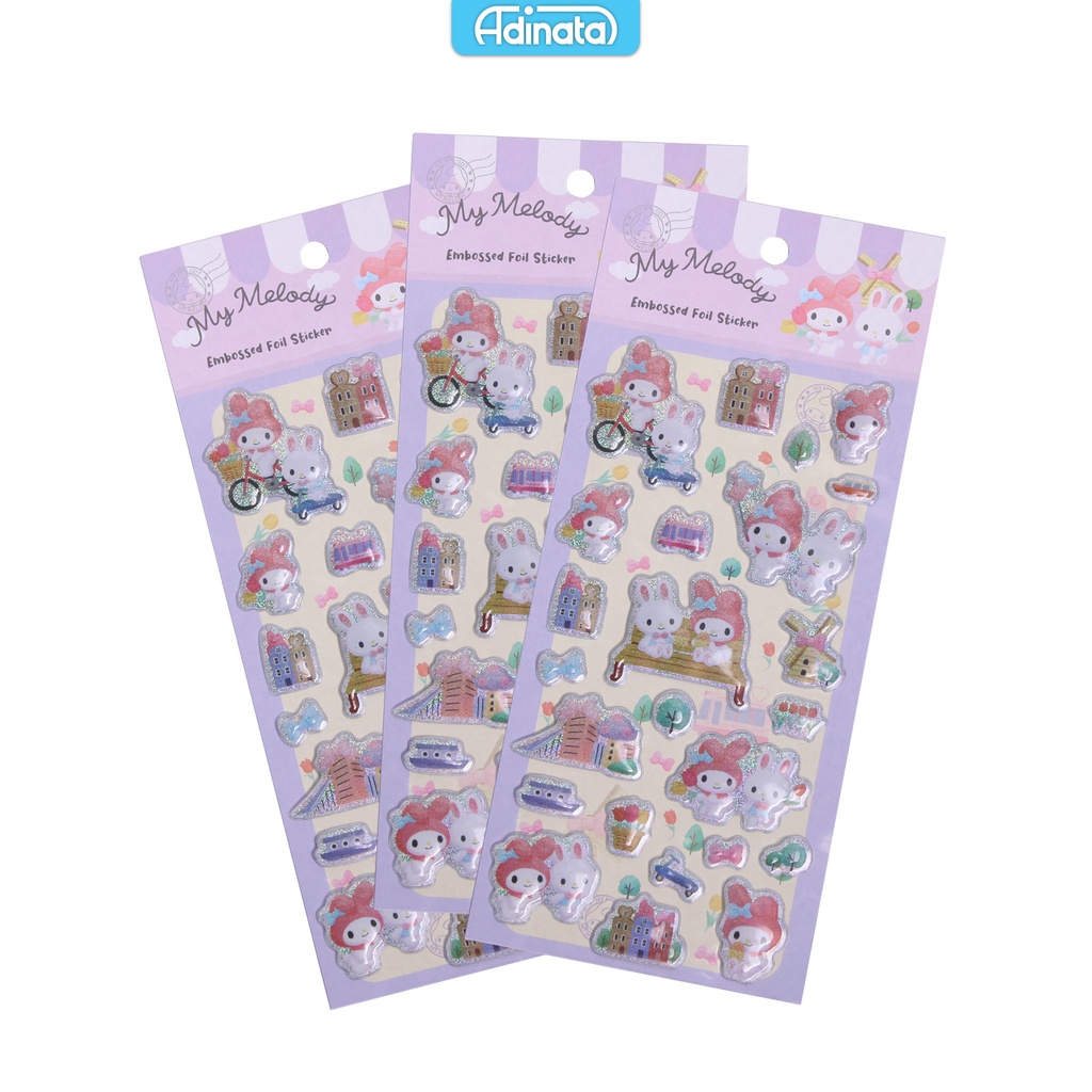 

My Melody Embossed Foil Puffy Stickers 2313-6153 / Sticker - Adinata