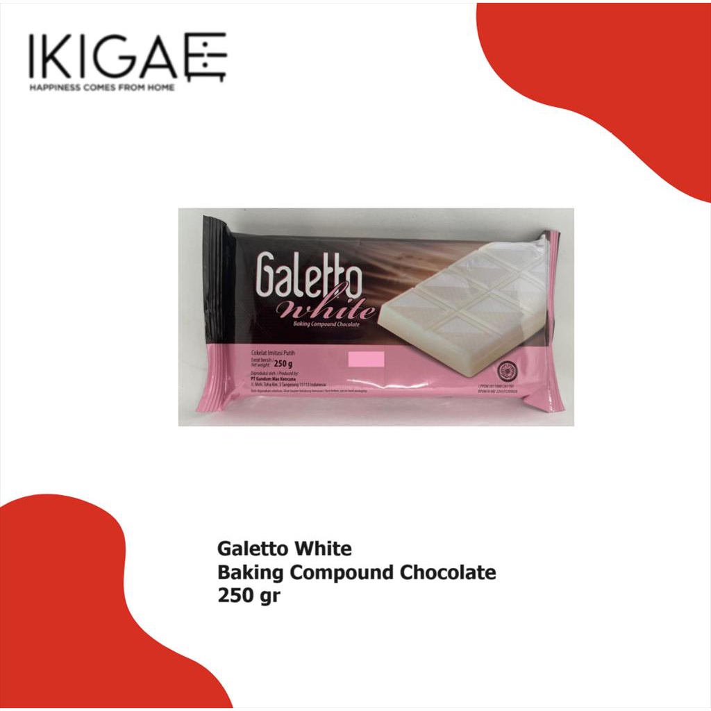 

GALETTO WHITE BAKING COMPOUND CHOCOLATE / COKELAT PUTIH 250 GR