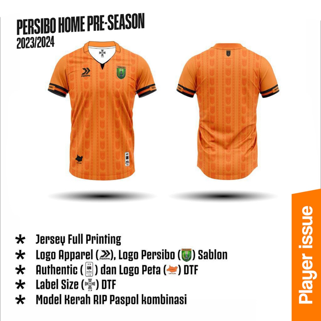 Jersey Persibo Home Jersey Pre Season Player Issue Oren Muda