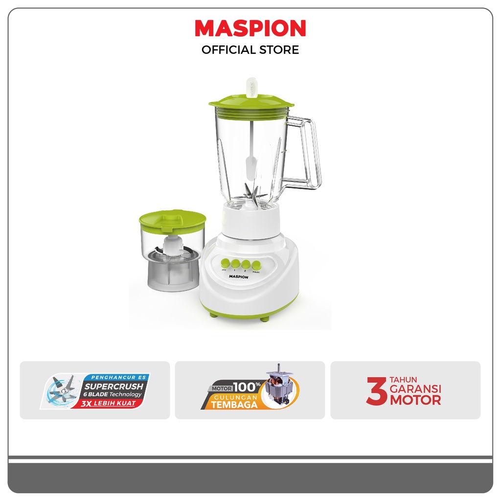 Maspion Pelumat Blender with Chopper 1.5 Liter MT-1521 PL