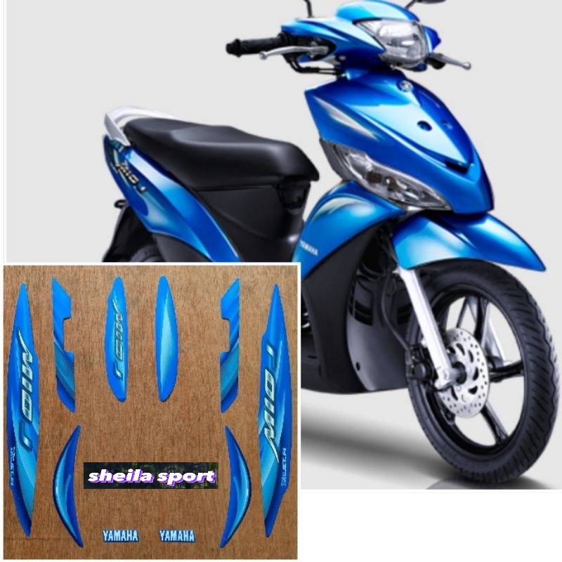 Striping mio j Stiker Yamaha Mio J biru tahun 2011 2012