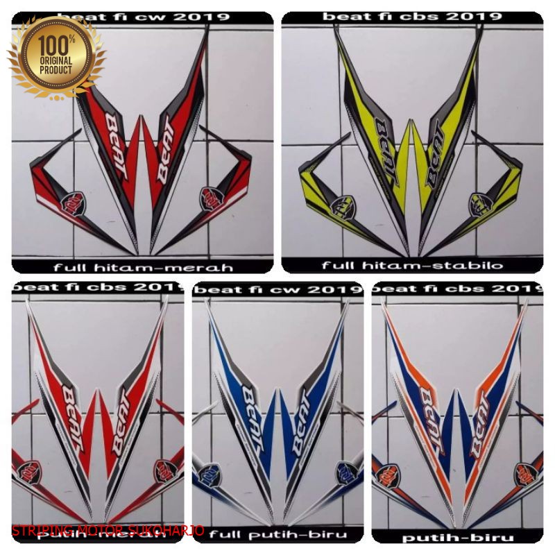 (ORI) STIKER STRIPING LIS LES BODY POLET MOTOR HONDA BEAT F1 2019 kualitas original