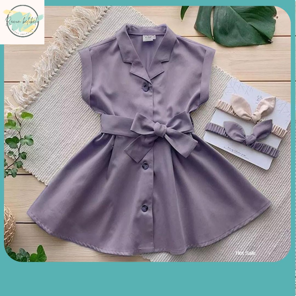 Dress Anak Terkini Termurah / DRESS ANAK ALONA WARNA LILAC 1-5 TAHUN/DRESS ANAK TERLARIS DAN TERBARU