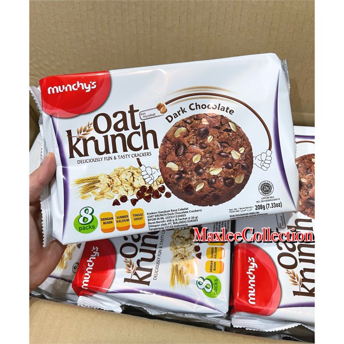

Munchy's Oat Krunch Dark Chocolate 208 gr / Biskuit Oat Krunch - Tanpa Bubble