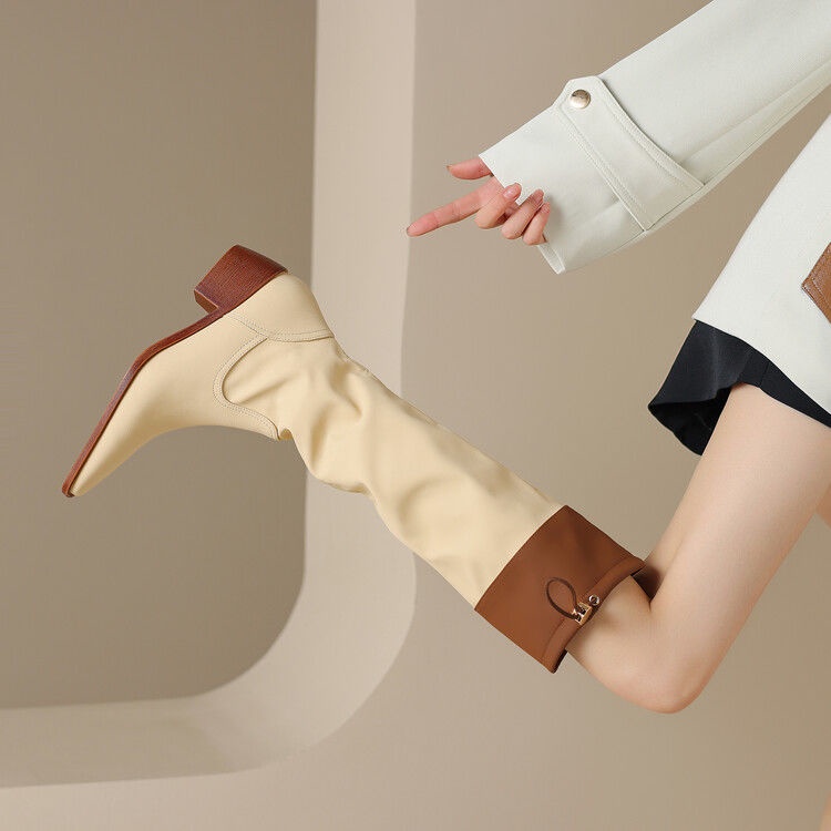 Coarse Heel Instagram Mid Barrel Knight Boots Women's Boots