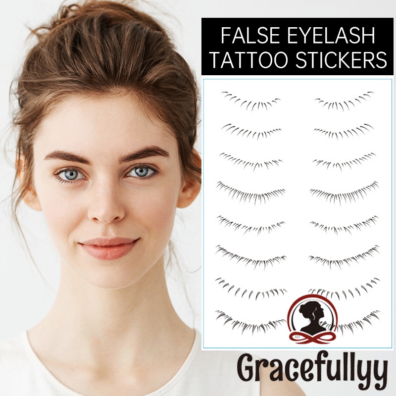 [COD]Stiker Tato Bulu Mata Palsu Stiker Tato Alis Imitasi Kreatif-GY