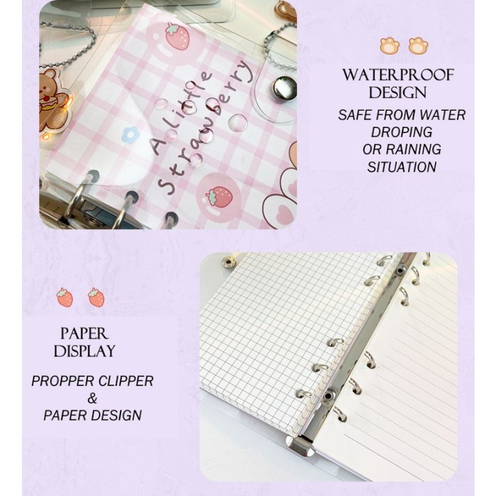 

Buku Binder A6 Diary Notebook FREE STIKER Cover PVC Waterproof Jurnal - RANDOM 1pcs
