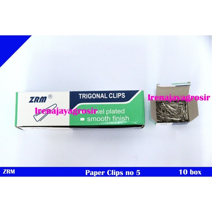 

paper clip jumbo ZRM / trigonal clip besi / klip kertas isi 10 dus