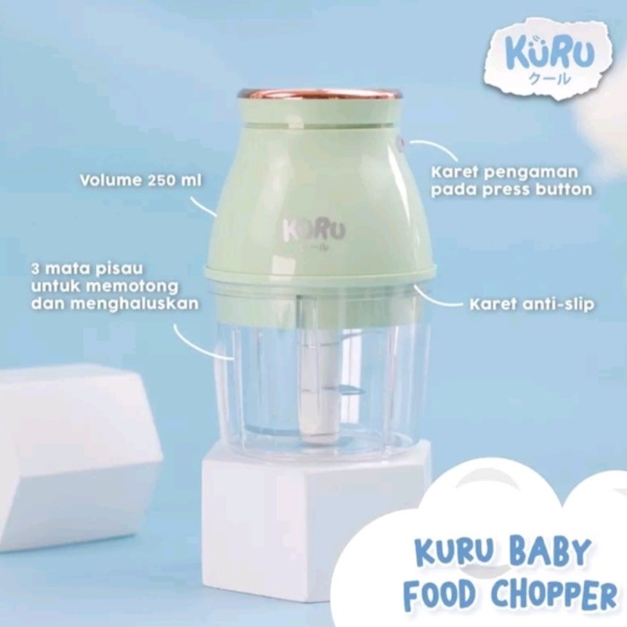 KURU Baby Electric Portable Mini Chopper Blender Makanan Bayi MPASI - Green