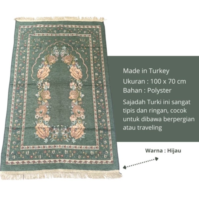 sejadah traveling turki bulu embos  motif kiswah uk 65x100 cm