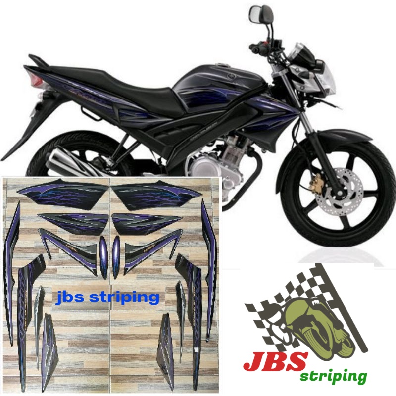 striping  Yamaha Vixion hitam biru ungu tahun 2010 2011 stiker lis strip vixion vixsen kualitas bagu