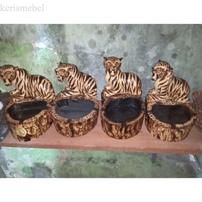 asbak ukir macan kayu murah