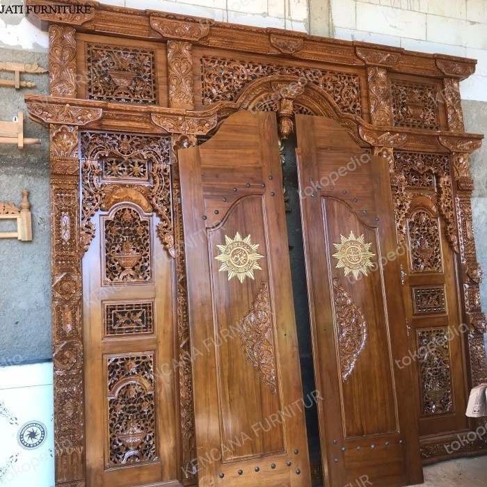 Termurah PINTU GEBYOK UKIRAN KAYU JATI JEPARA-GEBYOK PINTU UKIRAN KAYU JATI JFS