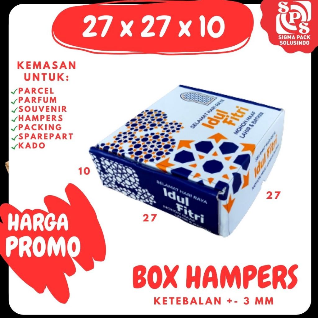

Kardus Hampers 27x27x10 DC LS Box Ied Mubarok Dus Idul Fitri Lebaran Packing Kotak Kemasan Karton