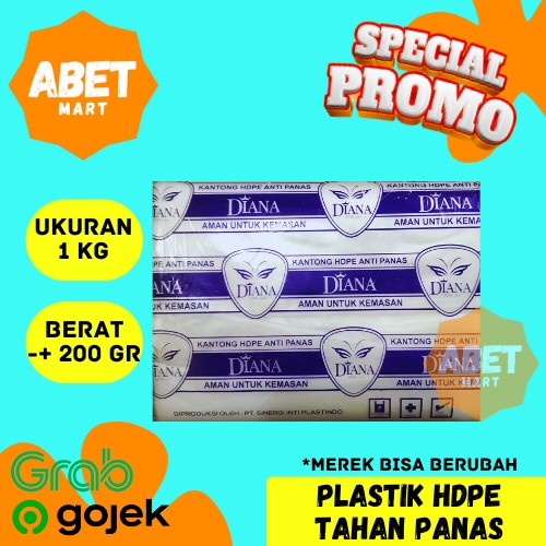 Kantong Plastik Anti Panas HDPE 15 x 30 cm 1 Pak - 15x30 1 Kg 1kg