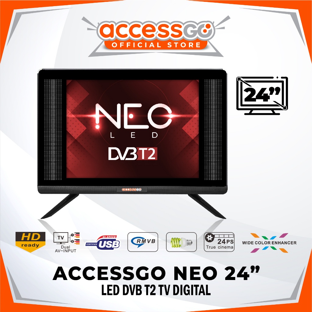 TV 24inch LED ACCESSGO 24 Inch DVB T2 Android 12 Smart TV DIGITAL GARANSI ORIGINAL