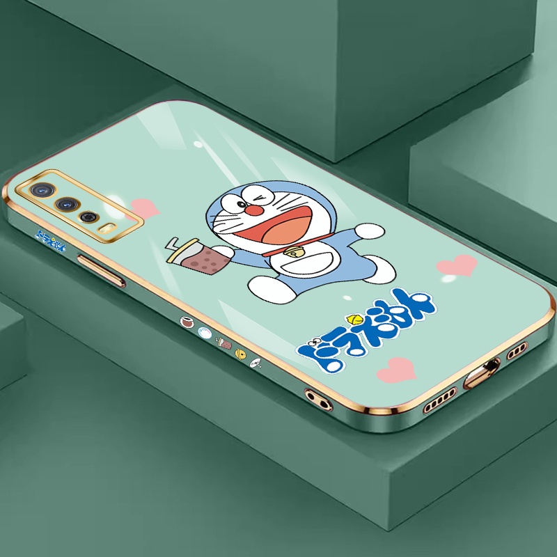 Golden Chromic Plating Case Casing hp For Vivo Y20 2020 2021 Y20s Y20s g casing Y20t Y20a Y20g vivi 