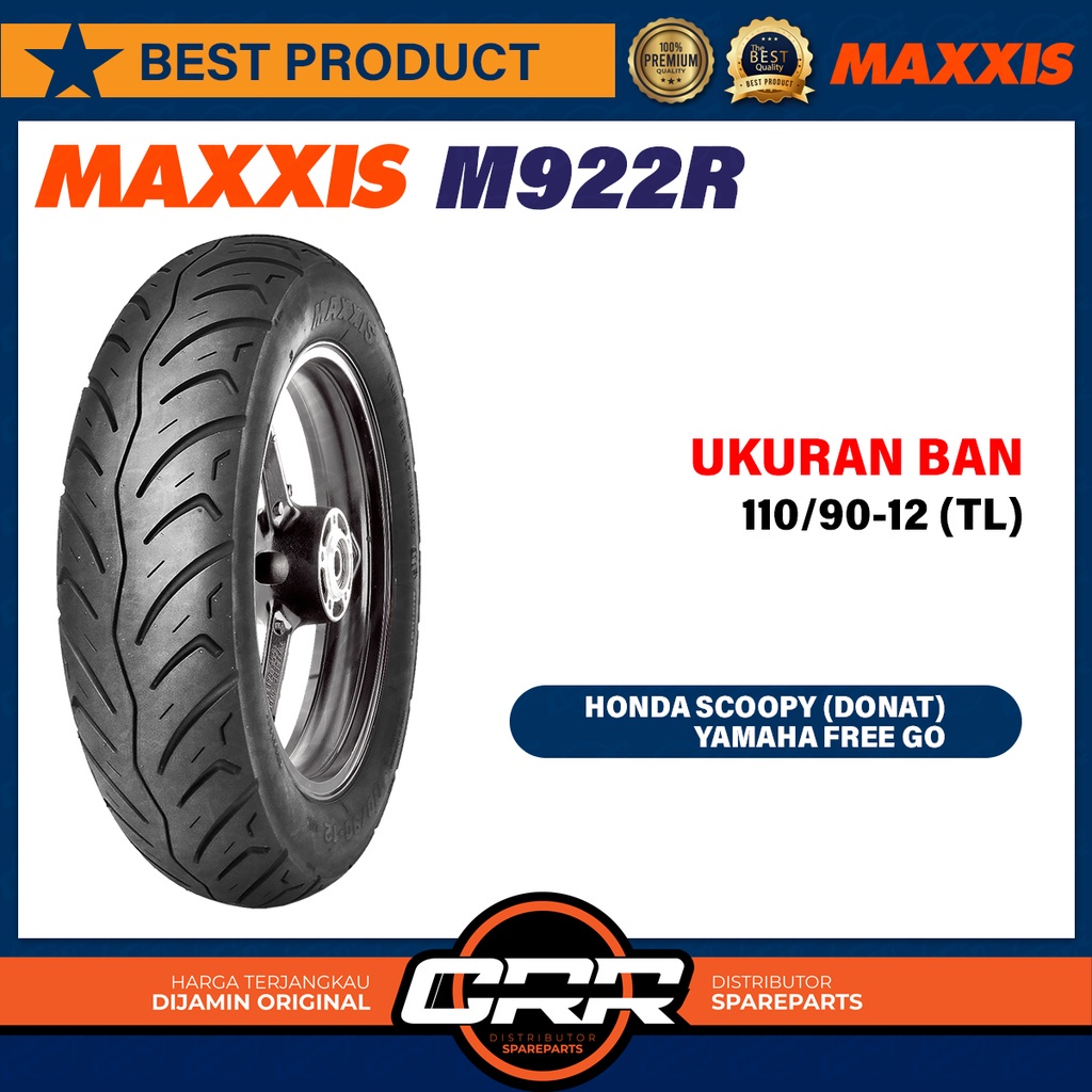 Ban Tubeless Scoopy Donat Freego Vespa Scooter matic Ukuran Depan 100/90-12 Belakang 110/90-12 Ring 