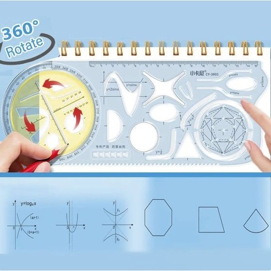 

[LOGU] Penggaris Gambar Geometri Multifungsi Putar,Rotary Multifunction Ruler