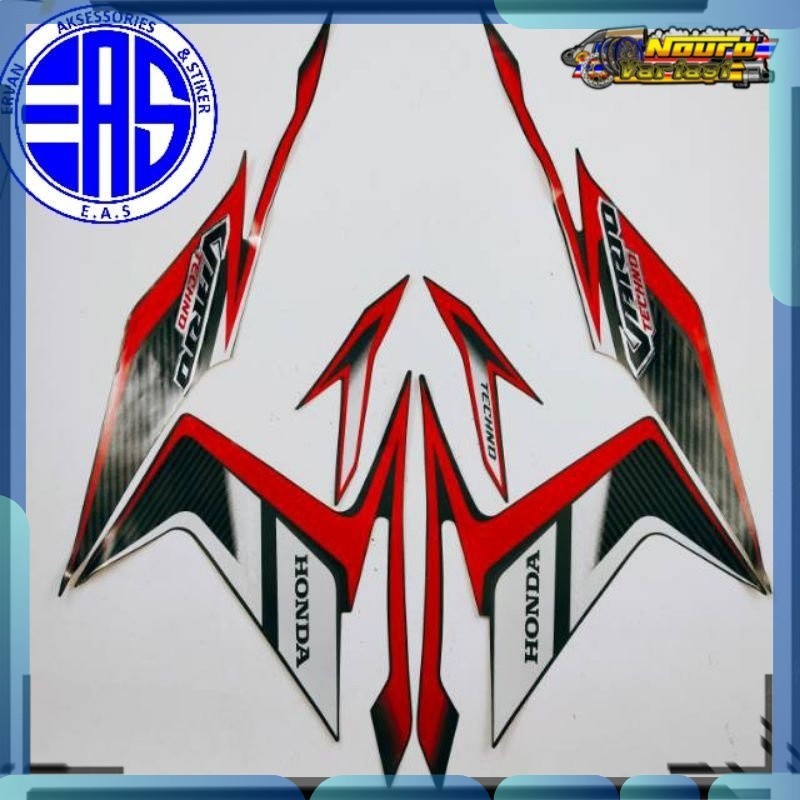 Stiker striping honda vario techno 110 karbu 2011 2012 hitam  standar stiker motor  bagus